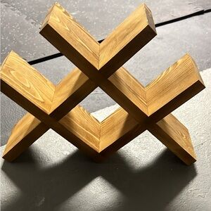 Wooden X-Shaped Wine Rack